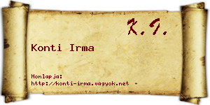 Konti Irma névjegykártya